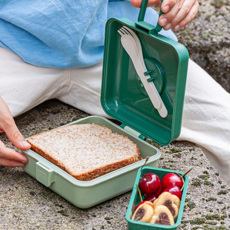 monbento mb sandwich lunch box snacky green forest
