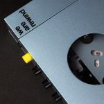 we are rewind portable cassette player & recorder kurt, blue Stylish cassette player with yellow button detail.
