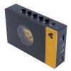 Modern black and gold portable audio player