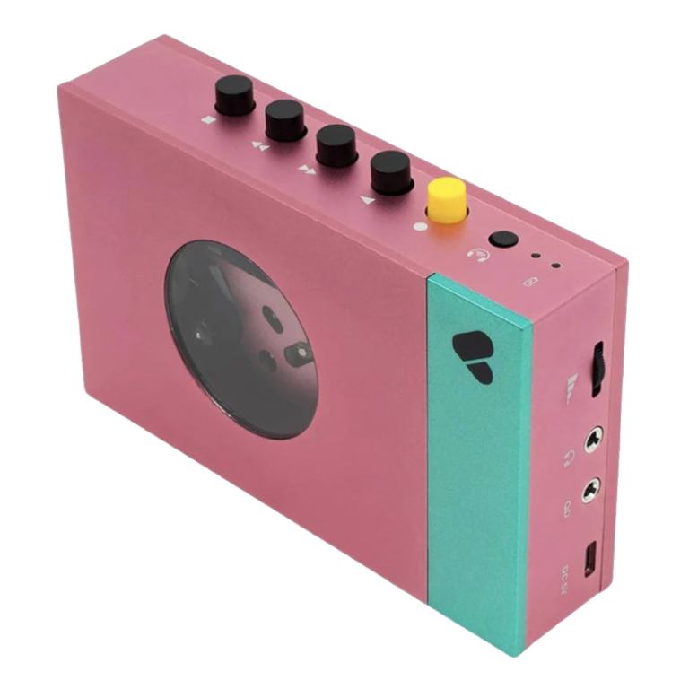 we are rewind portable cassette player & recorder edith, pink & green we are rewind portable cassette player & recorder edith, pink & green