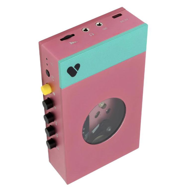we are rewind portable cassette player & recorder edith, pink & green we are rewind portable cassette player & recorder edith, pink & green