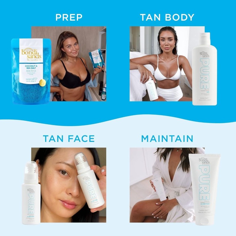 bondi sands 200m l pure self tanning foaming water w/ hyaluronic acid vegan