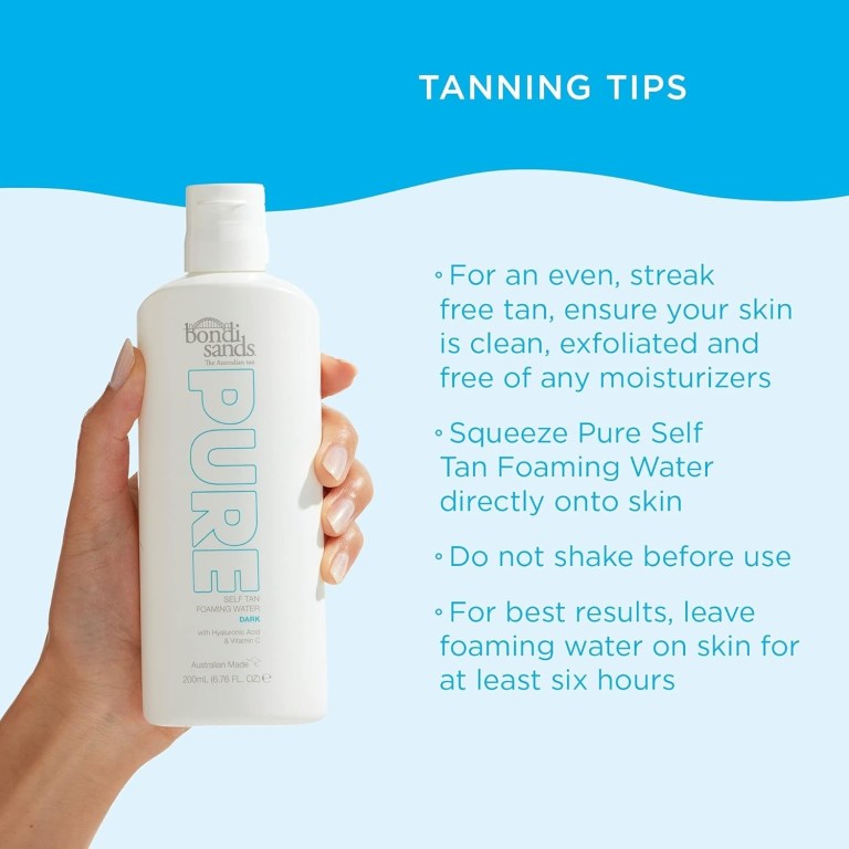 bondi sands 200m l pure self tanning foaming water w/ hyaluronic acid vegan