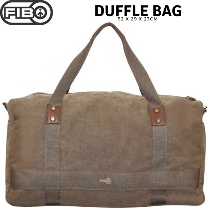 fib 52cm canvas travel duffle bag casual duffel khaki fib 52cm canvas travel duffle bag casual duffel khaki