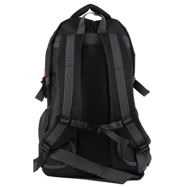 pierre cardin mens nylon adventure travel & sport large backpack bag in grey/black