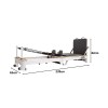 folding pilates reformer machine – home workout bed for full body fitness training Pilates reformer with dimensions and measurements shown.
