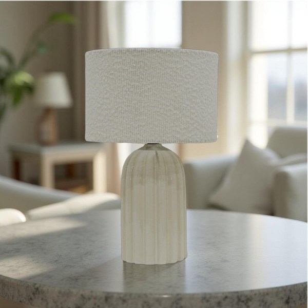 elan table lamp boucle shade 37cm