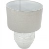 Grey lampshade with textured white base