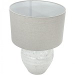 Grey lampshade with textured white base