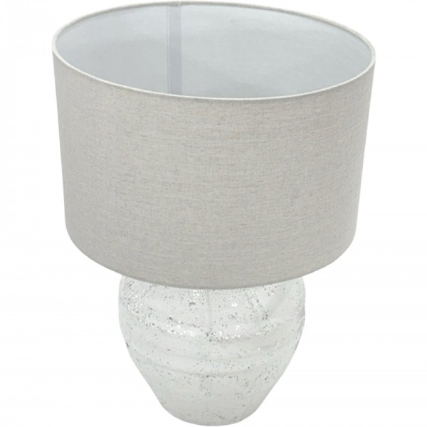 matin table lamp 47cm Grey lampshade with textured white base