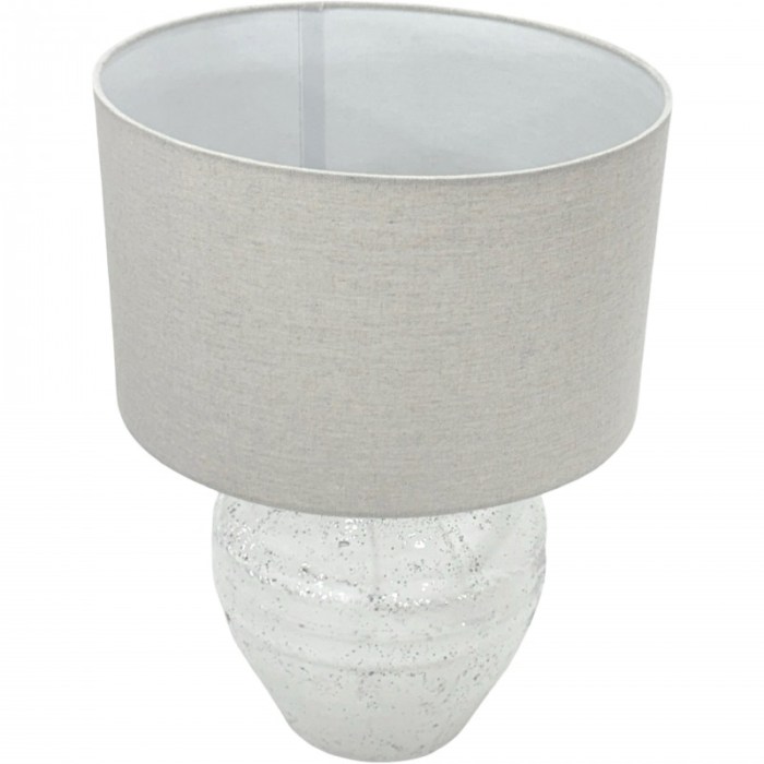 Grey lampshade with textured white base