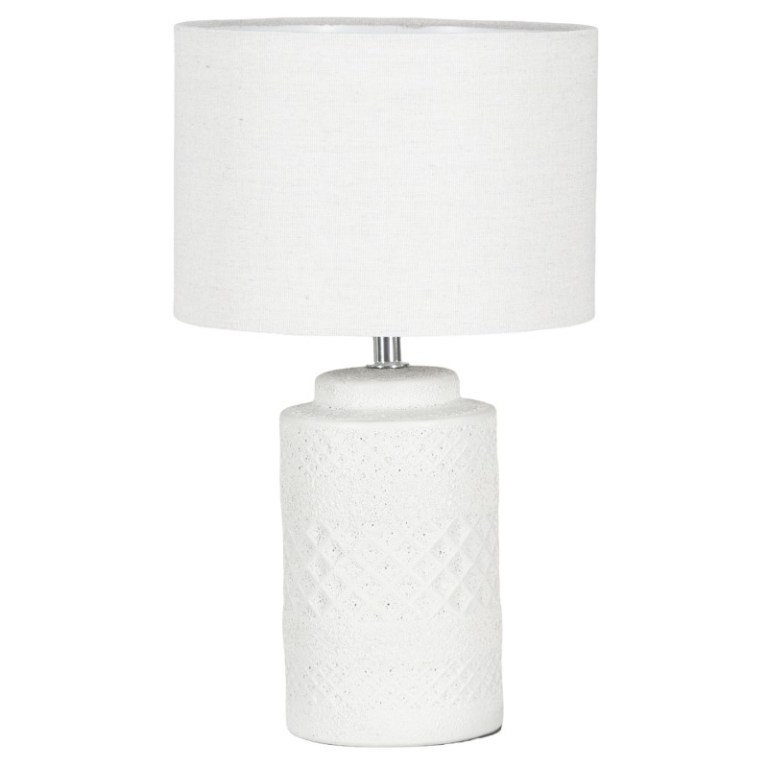 yarra table lamp 38cm White ceramic table lamp with textured base.