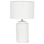 yarra table lamp 38cm White ceramic table lamp with textured base