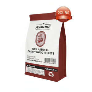 Asmode cherry wood pellets, 100% natural, 9kg bag.