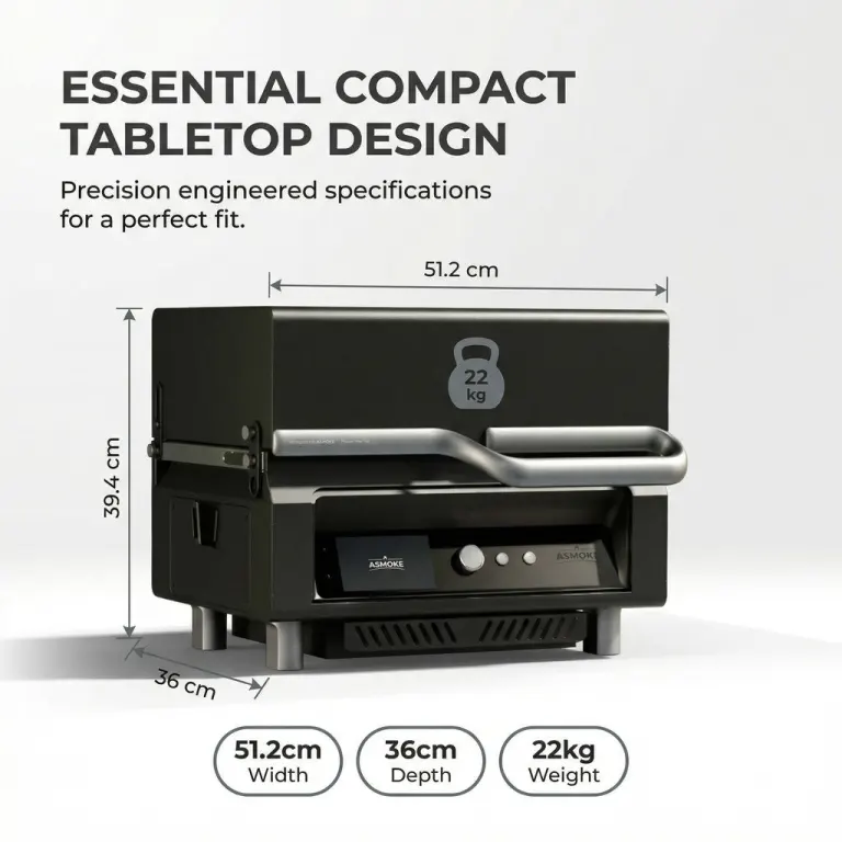 asmoke essential portable wood pellet grill & smart smoker with 47l premium mini fridge bundle