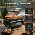 asmoke essential portable wood pellet grill & smart smoker with 47l premium mini fridge bundle
