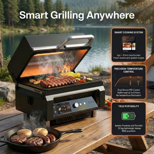 asmoke essential portable wood pellet grill & 47l mini fridge bundle + 5lb apple wood pellets asmoke essential portable wood pellet grill & 47l mini fridge bundle + 5lb apple wood pellets