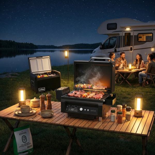 asmoke essential portable wood pellet grill & 47l mini fridge bundle + 5lb apple wood pellets asmoke essential portable wood pellet grill & 47l mini fridge bundle + 5lb apple wood pellets