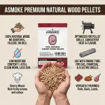 asmoke 100% natural cherry wood bbq pellets (2.27kg) premium fruit hardwood for smoker grills & cold smoking ASmoke cherry wood pellets for grills, no additives.