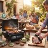 asmoke essential smart portable wood pellet grill & pitmaster accessory bundle includes 10x skewers, heavy duty meat claws, smoke tube & 20lb applewood pellets