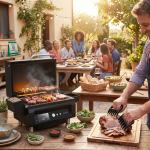 asmoke essential smart portable wood pellet grill & pitmaster accessory bundle includes 10x skewers, heavy duty meat claws, smoke tube & 20lb applewood pellets