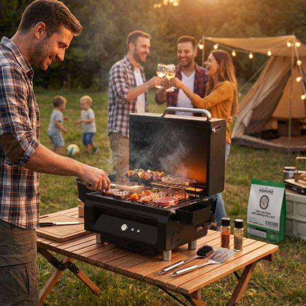 asmoke essential portable smart wood pellet grill smoker & 6pc bbq tool set + 20lb applewood pellets bundle asmoke essential portable smart wood pellet grill smoker & 6pc bbq tool set + 20lb applewood pellets bundle