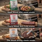 Wood pellets enhance BBQ flavour with distinct smoke.