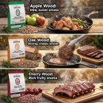 asmoke 4 piece premium wood pellet variety pack oak, cherry & 2x apple (4 x 2.27kg bags) Wood pellets for smoking meat with distinct flavours.