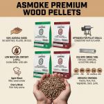 asmoke 20lbs (9kg) wood pellet sampler bundle 2 flavour variety pack (2x cherry, 2x apple) best for pork, ribs & poultry ASMOKE premium wood pellets for grills and smoking.