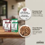 asmoke 20lbs (9kg) wood pellet sampler bundle 2 flavour variety pack (2x cherry, 2x apple) best for pork, ribs & poultry ASMOKE natural wood pellets for premium BBQ smoking.