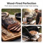 asmoke 100% natural premium oak wood bbq pellets for smoker & grill (9kg / 20lbs) x2