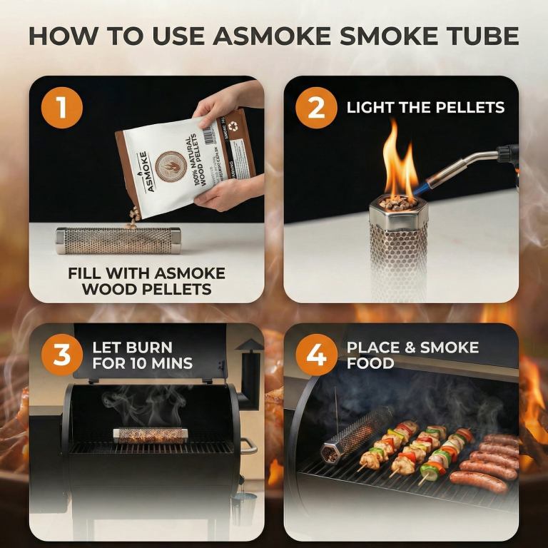 Guide to using ASMOKE tube for cooking.