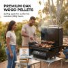 asmoke 100% natural oak wood bbq pellets (2.27kg) high heat hardwood for brisket & pizza ovens Couple barbecuing with oak wood pellets outdoors.