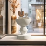 Modern display with vase and decorative clock
