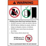Furniture safety tips to prevent tipovers.