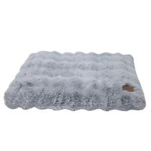 Soft grey plush mat for pets