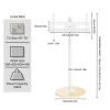 Adjustable TV stand dimensions and weight capacity.