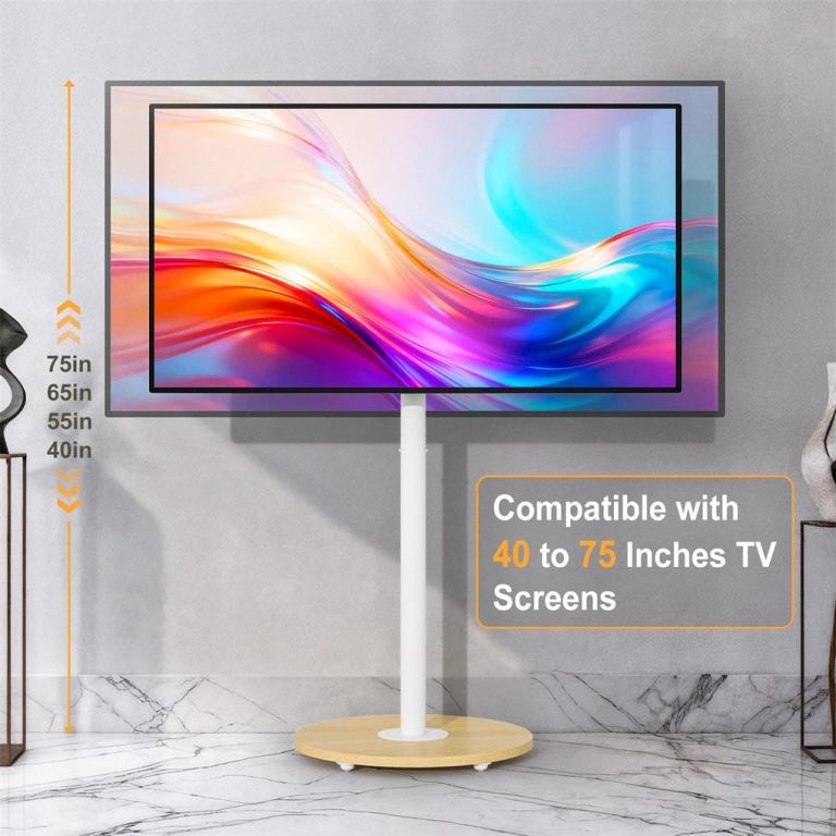 TV stand adjustable for 40 to 75 inch screens.