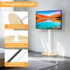 TV floor stand with steel frame and support pole.