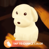 Dog night light changes colour when tapped.