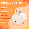 Cute bunny lamp, USB rechargeable, product specifications displayed.