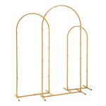 Three gold metal arch frames for decoration