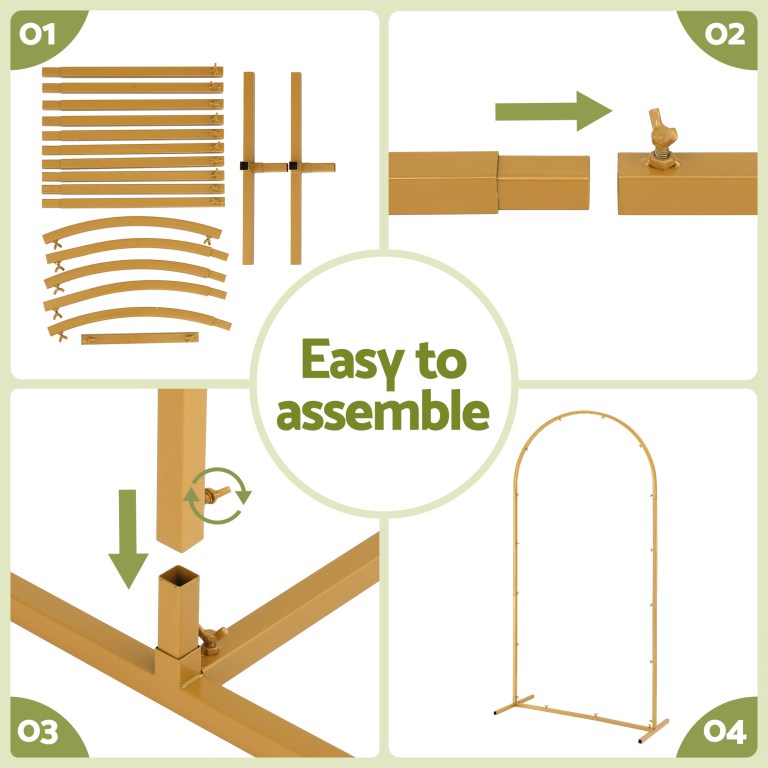Step-by-step guide to assembling arch frame easily.