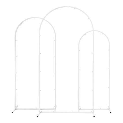 White metal arched wedding backdrop stand