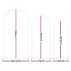 wedding arch backdrop stand set of 3 metal wedding arched frame white, easy to assemble, stable balloon arch standfor wedding, baby shower, party decoration Three white arch frames, varying heights and widths.
