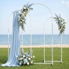 wedding arch backdrop stand set of 3 metal wedding arched frame white, easy to assemble, stable balloon arch standfor wedding, baby shower, party decoration Wedding arch with flowers on beach.