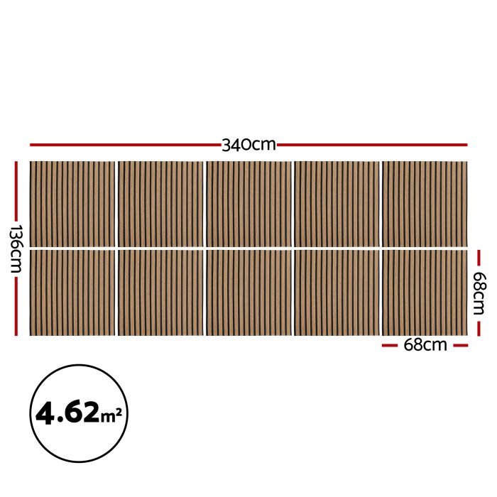artiss 10pcs peel and stick wall panels tiles 68x68cm self adhesive for home office studio brown