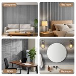 artiss 10pcs peel and stick wall panels tiles 68x68cm self adhesive for home office studio grey