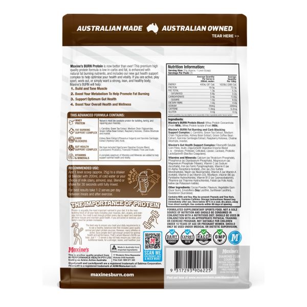 maxines burn protein choc fudge brownie 500g maxines burn protein choc fudge brownie 500g
