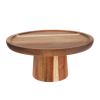 000 0442606c c648 4fbb 8a1f 64a8932b8216.jpg Round wooden pedestal cake stand on white background